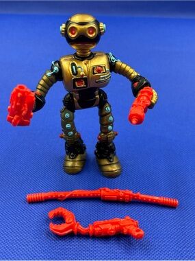 Vtg TMNT FUGITOID 1990 - 100% COMPLETE Robot ALL WEAPONS Ninja Turtles